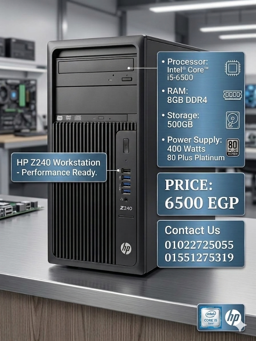 بمعالج i5/6500 Ram-8 harh 500 باور400وات80بلاتينيم