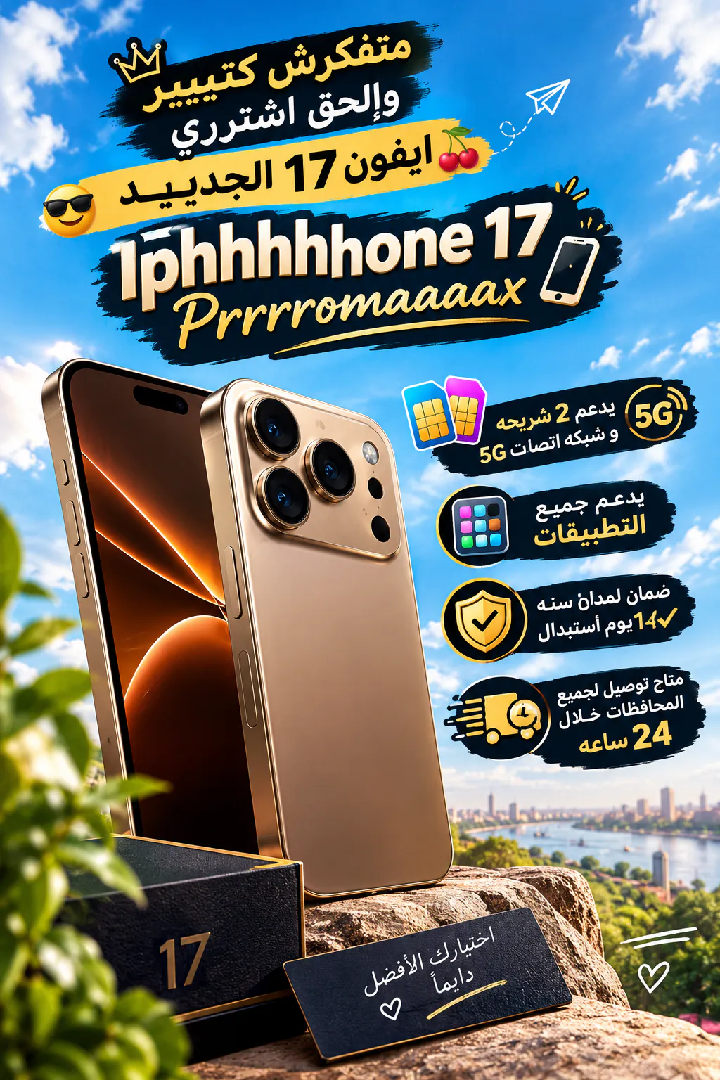 ايفون 17بروماكس الخطييييير عندناوبس في مصر