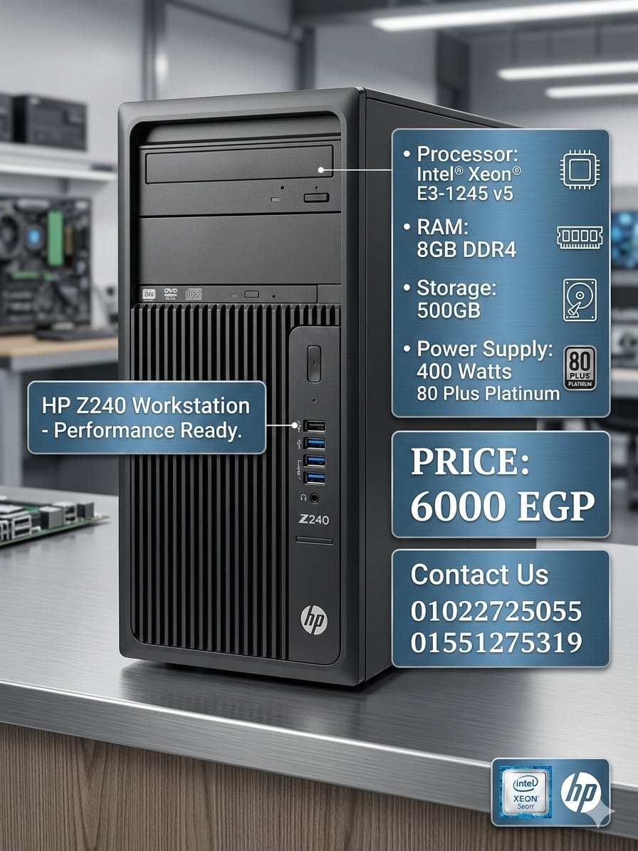 -HP. Z240-E3-1245 v5 Ram_8 harh 500 باور400وات 80+بلاتينيم