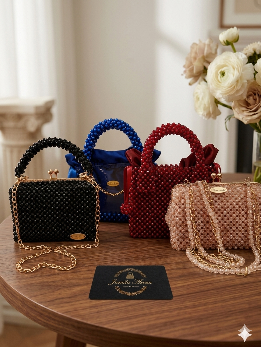 حقيبة خرز 👛مصنوعة يدويا